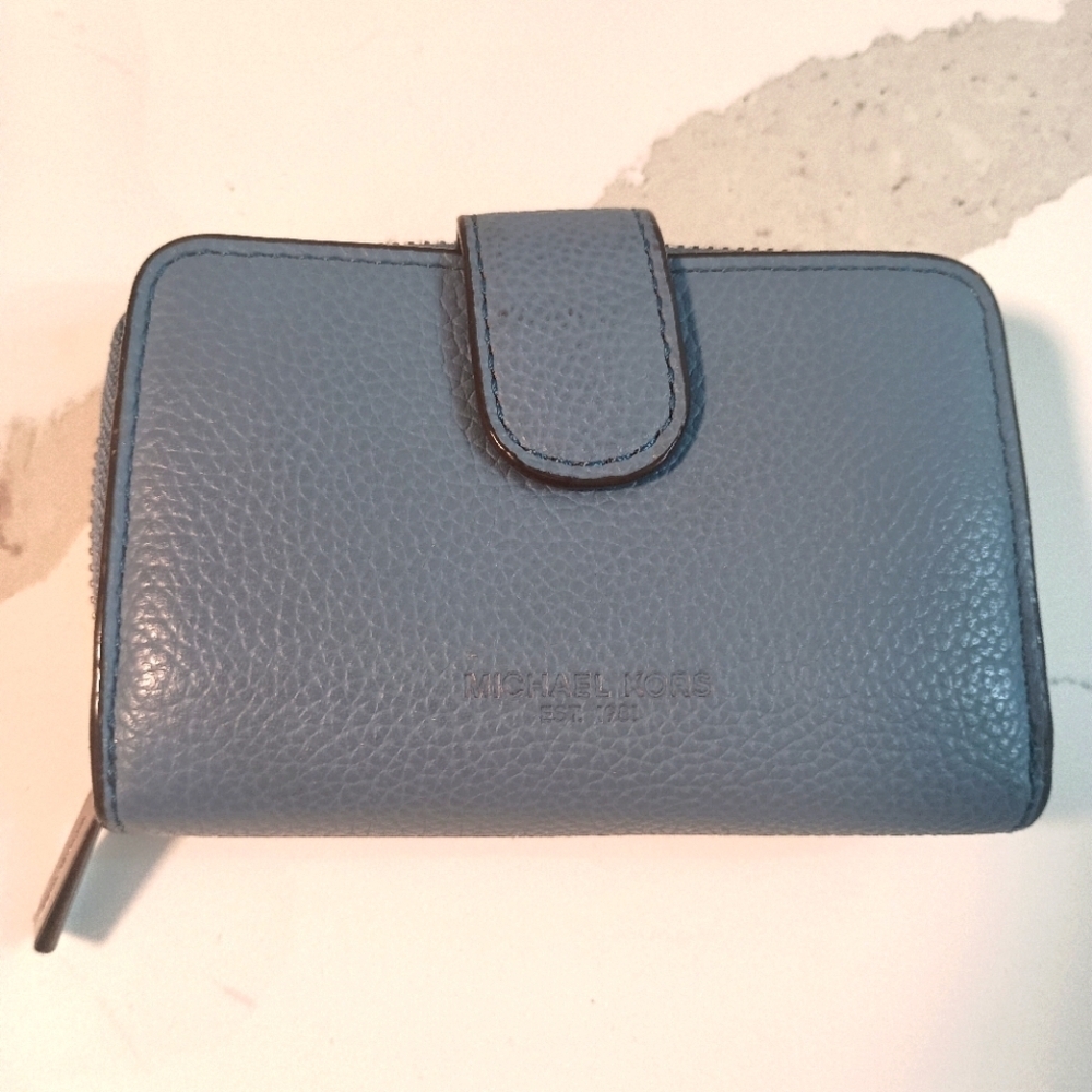 Michael Kors  Blue Leather Wallet/ Card Holder/Key Holder/ Coin Wallet